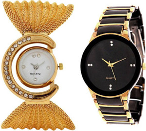 RJ CREATION New and Stylish Gold julla and IIK gold Analog Watch - For Men & Women