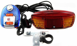 FurMito 3 In 1 Bicycle Bike Turn Indicator Signal Brake Tail rear 7 LED Light With Electric Bell