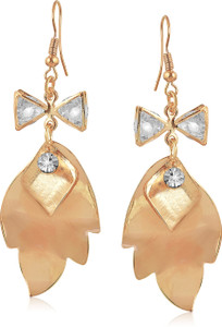 VK Jewels Double Circle Pearl Cubic Zirconia Alloy Dangle Earring