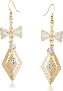 VK Jewels Bow Attach Diamond Cubic Zirconia Alloy Dangle Earring