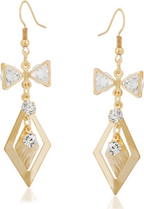 VK Jewels Bow Attach Diamond Cubic Zirconia Alloy Dangle Earring