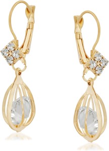VK Jewels Single Diamond Rain Drop Cubic Zirconia Alloy Dangle Earring