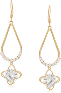 VK Jewels Rain Drop Drop Flower Cubic Zirconia Alloy Dangle Earring