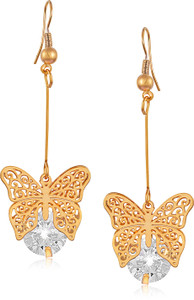 VK Jewels Law Single Diamond Cubic Zirconia Alloy Dangle Earring