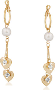 VK Jewels Heart Diamond Pearl Cubic Zirconia Alloy Drop Earring