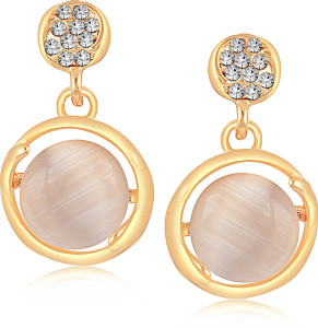 VK Jewels Bulky Heart Cubic Zirconia Alloy Drop Earring