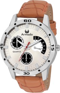 Armado AR-072 Bold And Smart Brown-Silver Analog Watch  - For Men
