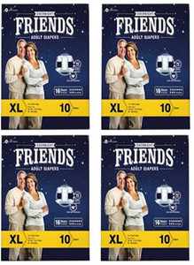 Friends Overnight Adult Diapers Extra Large Pack of 4 - XL