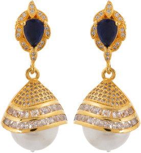Tistabene Retails LLP Contemporary International Colored Stones Alloy Jhumki Earring