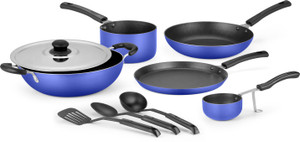 Ideale 9 Pcs Non Stick Aluminium Cookware Set -OCEAN BLUE Cookware Set
