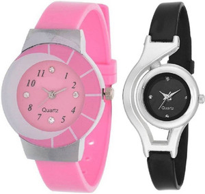 LEBENSZEIT NEW BEAUTIFUL PINK BLACK FASHION COMBO FOR YOUR STYLE Analog Watch - For Women