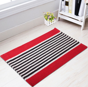 Saral Home Cotton Floor Mat Stripe Design Cotton Floor Mat - 45X70 Cm -1Pc