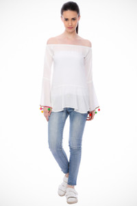 scorpius Casual Full Sleeve Solid Women's White Top