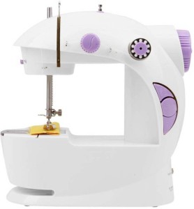 bluebells india imported 4 in 1 mini electric sewing (silai) machine with foot pedal & adapter, portable & compact electric sewing machine( built-in stitches 45)