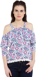 Tarama Casual 3/4th Sleeve Printed Women's Multicolor Top