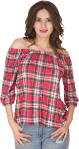 BuyNewTrend Casual 3/4th Sleeve Printed Women's Pink Top