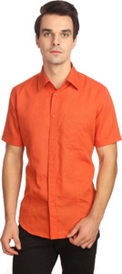 Reevolution Men Solid Casual Orange Shirt