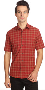 Reevolution Men Checkered Casual Red Shirt