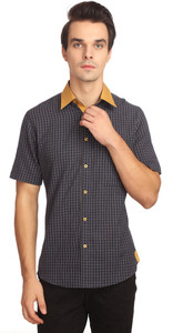 Reevolution Men Checkered Casual Blue Shirt