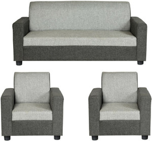 gioteak Fabric 3 + 1 + 1 Grey Sofa Set