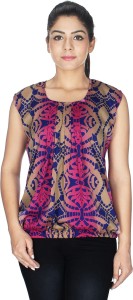 Crazy Style Casual Sleeveless Printed Women's Multicolor, Pink Top