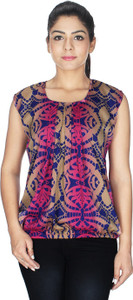 Crazy Style Casual Sleeveless Printed Women's Multicolor, Pink Top