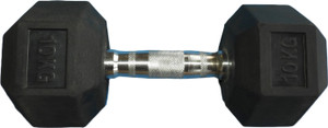 Royal 10Kg 1Pc Hexagonal Black Dumbbell1 Fixed Weight Dumbbell