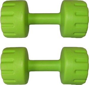 Royal 4Kg 2Pc PVC Rubber Dumbbell Green1 Fixed Weight Dumbbell