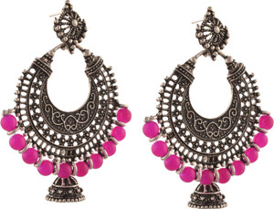 Zephyrr Fashion German Silver Pierced Chandbali Jhumki Earrings for Girls Alloy Dangle Earring