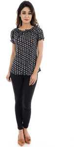 Amadore Casual Half Sleeve Printed Women Multicolor Top