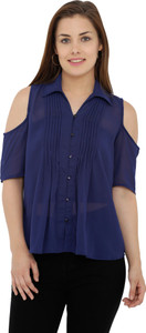 20 Dresses Casual Half Sleeve Solid Women's Dark Blue Top