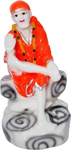 art n hub lord shirdi shri sai baba / sai nath idol home décor god statue decorative showpiece  -  15 cm(earthenware, orange)