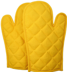 Agromech Cotton Oven Gloves Light Blue Yellow Kitchen Tool Set