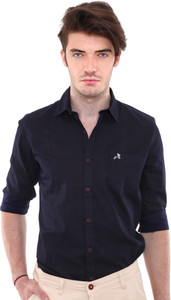 Roman Island Men Checkered Casual Blue Shirt