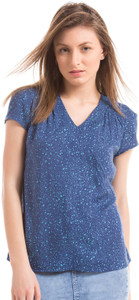 Arrow Woman Casual Half Sleeve Printed Women Blue Top