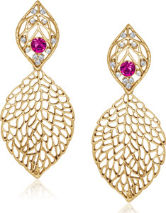 VK Jewels Big Leaf Alloy Drop Earring
