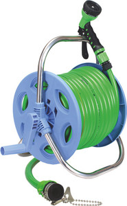 AquaHose Garden Hose Reel Green 30mtr (12.5mm ID) Revolving Type Hose Pipe