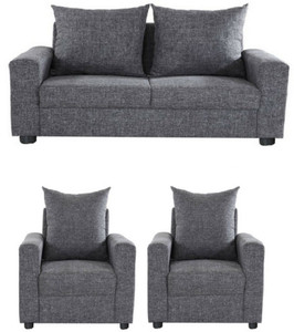 GIOTEAK Fabric 2 + 1 + 1 Grey Sofa Set