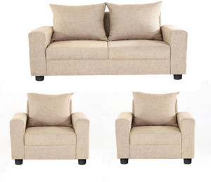 GIOTEAK Fabric 2 + 1 + 1 Beige Sofa Set