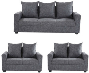 GIOTEAK Fabric 3 + 2 + 2 Grey Sofa Set