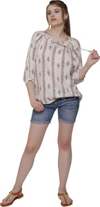 LILIUM FASHIONS Casual 3/4th Sleeve Printed Women Multicolor Top