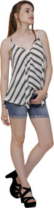 LILIUM FASHIONS Casual Shoulder Strap Striped Women Multicolor Top