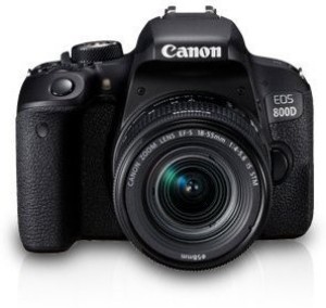 canon eos 800d dslr camera body with single lens: ef s18-55 is stm (16 gb sd card + camera bag)(black)
