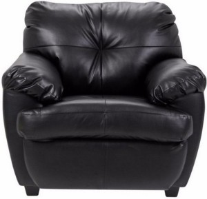 furny rosabelle comfy leatherette 1 seater  sofa(finish color - black)