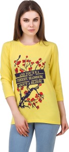 Candy House Casual 3/4th Sleeve Printed Women Multicolor Top