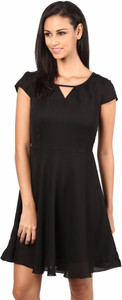 The Vanca Women Fit and Flare Black Dress