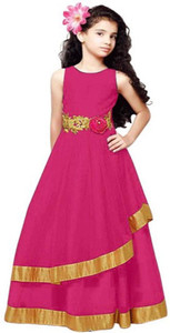 SATYAMFAB Girls Maxi/Full Length Party Dress