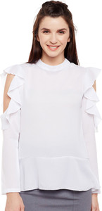 Wisstler Casual Full Sleeve Solid Women White Top
