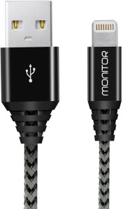 MONITOR Nylon Braided 8 Pin iPhone Lightning Cable