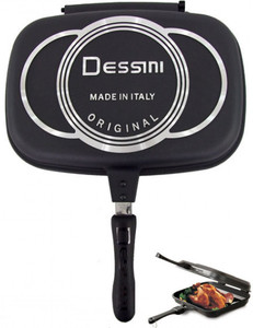 Wonder World ™ Supreme Ceramic Coated Die-Cast Aluminium DOUBLE GRILL Pan 36 cm diameter